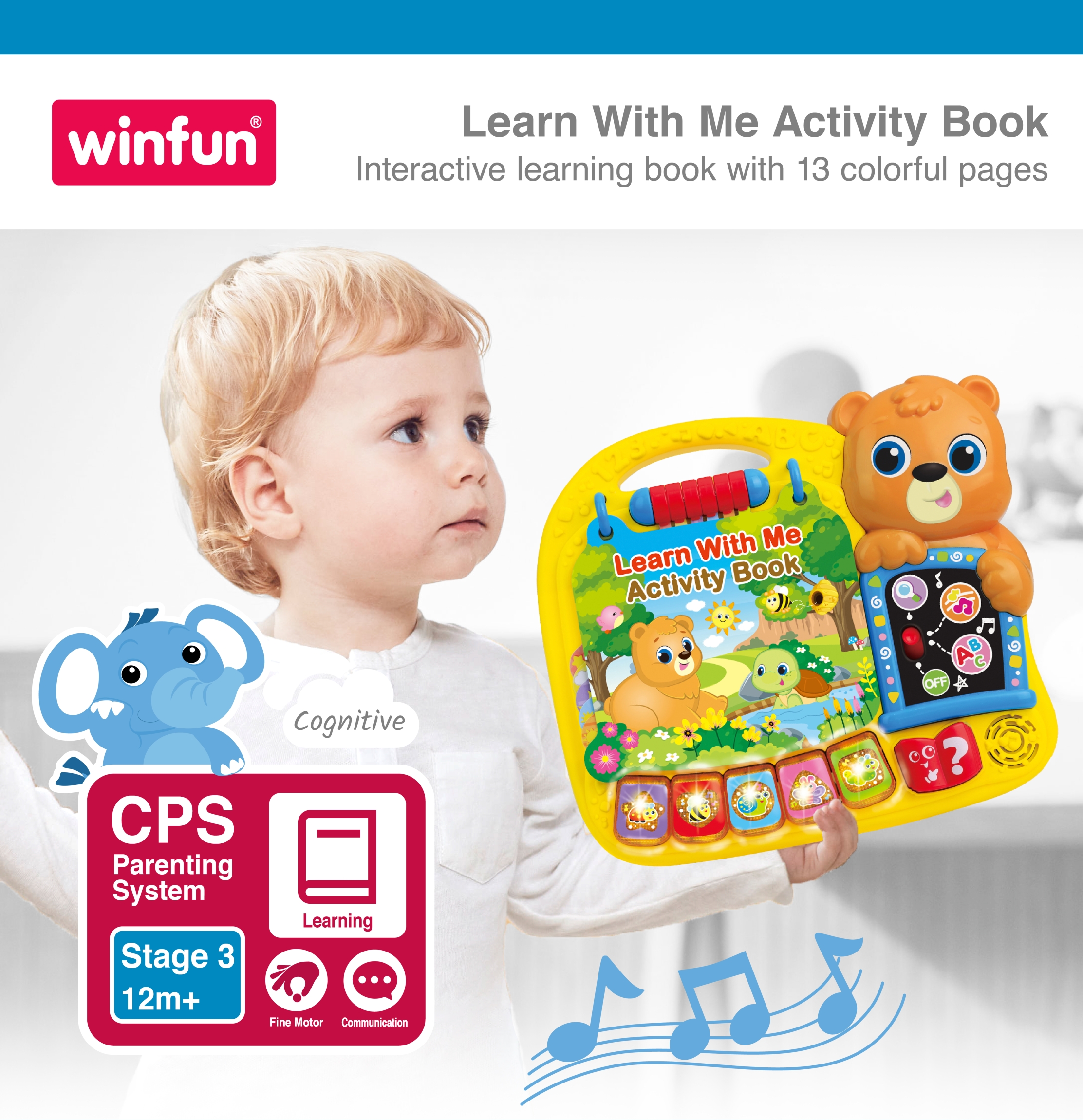 Winfun - Livre interactif pour enfants Winfun 16,5 x 16,5 x 4 cm (6 Unités)  - Jeux d'éveil - Rue du Commerce